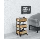 Satyam International Solid Wood Trolly With Metal Frame Solid Wood Bar Trolley