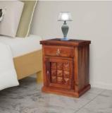 Sb Handicrat Sheesham Wood Corner Sofa/Bed Side/End Table Cabinet for Bedroom/Living Room Solid Wood Bedside Table