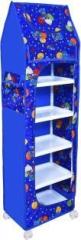 Seshekhu 1 Door 6 Shelf Almari Cubort Steel with Fabric Carbon Steel Collapsible Wardrobe