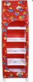 Seshekhu 1 Door 6 Shelf Kids Collapsible Wardrobe With Fabric PVC Collapsible Wardrobe