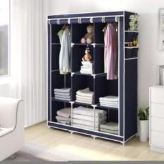 Seshekhu 1 Door 8 Shelf Fabric Plastic PVC Collapsible Wardrobe