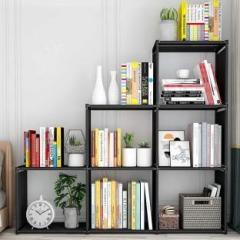 Seshekhu Plastic Metal 6 Shelf Book Organizer Plastic Open Book Shelf