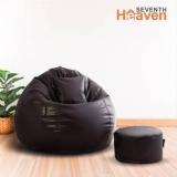 Seventh Heaven 4XL Filled Bean Bag With Cushion And Footrest Scratch Resistant Premium Leatherite Bean Bag Chair With Bean Filling