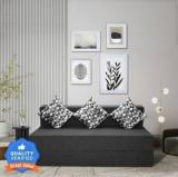 Seventh Heaven 5 6 Jute Fabric 3 Seater Sofa Cum Bed With 3 Cushions 3 Seater Double Fold Out Sofa Bed