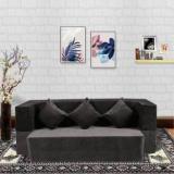 Seventh Heaven Molfino Fabric 3 Seater Sofa Cum Bed With 3 Cushions Double Sofa Bed