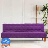 Seventh Heaven Wooden, Chenille Molfino Fabric 72x36x16: 3 Year Warranty 4 Seater Single Solid Wood Pull Out Sofa Cum Bed