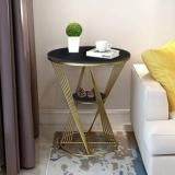 Shariq Wooden Accents Metal Corner Table