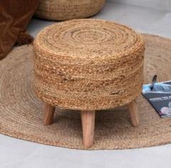 Sheen Decor Solid Wood Pouf