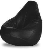 Shop 24 Care XXL Faux Leather Bean Bag Filled With Beans XXl Size Black Bean Bag Chair