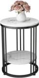 Shopercart Modern Double Top Round Coffee Table | Side Table | Centertable | Metal Bedside Metal Console Table