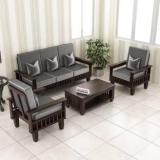 Shree Jeen Mata Enterprises KUBER Design Solid Wood Five Seater Sofa Set With Center Table & HOLLAND Fabric| Fabric 3 + 1 + 1 Sofa Set