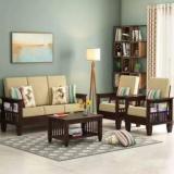 Shree Jeen Mata Enterprises Solid Sheesham Wood Five Seater Sofa Set For Living Room Fabric 3 + 1 + 1 Sofa Set