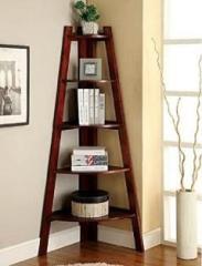 Shri Mintu's Sheesham Wood Corner Standing Shelves| Decorative 5 Tier Ladder Shelf for Home Solid Wood Open Book Shelf