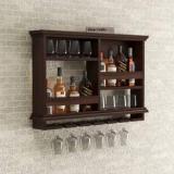 Silvercrafts Wall Hanging Wine Rack Solid Wood Bar Cabinet