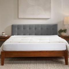 Sleepycat Katachi Softboard Bed Without Storage Acacia Wooden Solid Wood Double Bed