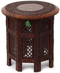 Smarts Collection Wooden Small Stool/Work Fancy Designer Foot Coffee/Fruit Stool/Round Table Antique Style Solid Wood Side Table