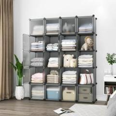 Snkr Essentials 20 Shelves 20 Door Shoe, Multipurpose Storage Rack for Home Bedroom Living Room PP Collapsible Wardrobe