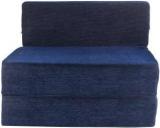 Solis Primus Comfort For All 3X6 Size Sofa Cum Bed For 1 Person 1 Seater Chenille Fabric Washable Cover Blue Single Sofa Bed