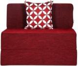 Solis Primus Comfort For All 3X6 Size Sofa Cum Bed For 1 Person 1 Seater Chenille Fabric Washable Cover With 1 Cushion Maroon Single Sofa Bed