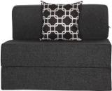 Solis Primus Comfort For All 3X6 Size Sofa Cum Bed For 1 Person 1 Seater Jute Fabric Washable Cover With 1 Cushion Dark Grey Single Sofa Bed