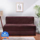 Solis Primus Comfort For All 4X6 Size For 2 Person MOLFINO Fabric Washable Cover COFFEE 2 Seater Double Fold Out Sofa Cum Bed