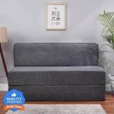 Solis Primus Comfort For All 4X6 Size For 2 Person MOLFINO Fabric Washable Cover Grey 3 Seater Double Foam Fold Out Sofa Cum Bed