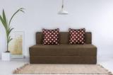 Solis Primus Comfort For All 5X6 Size Sofa Cum Bed For 3 Person 3 Seater Jute Fabric Washable Cover With 2 Cushion Coffee Double Sofa Bed