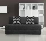 Solis Primus Comfort For All 5X6 Size Sofa Cum Bed For 3 Person 3 Seater Jute Fabric Washable Cover With 2 Cushion Dark Grey Single Sofa Bed