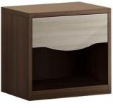 Spacewood Crescent Bedside Table In Dark Acasia Finish