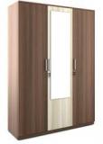 Spacewood Crescent Three Door Wardrobe With Mirror In Dark Acasia Finish