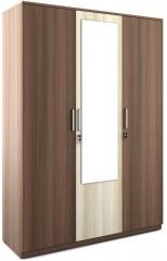 Spacewood Crescent Three Door Wardrobe with Mirror in Dark Acasia Finish