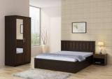 Spacewood Engineered Wood Bed + Side Table + Wardrobe