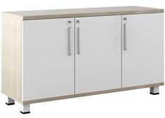 Spacewood Estilo Low Height Storage In White & Walnut Colour