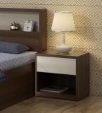 Spacewood Kosmo Ambry Bed Side Table In Moldau Akazia Brown And White Finish