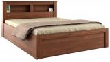 Spacewood Kosmo Arena Queen Bed With Box Storage In Rigato Walnut Finish