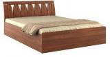 Spacewood Kosmo Lotus Queen Bed With Full Lift On Storage In Rigato Walnut & Beige Colour