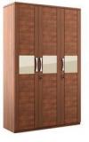 Spacewood Kosmo Lotus Three Door Wardrobe In Rigato Walnut & Beige Colour