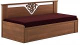 Spacewood Kosmo Ornate Slider Sofa Cum Bed With Storage In Rigato Walnut Finish