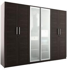 Spacewood Max Six Door Hinged Wardrobe In Rigato Walnut