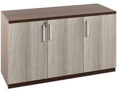 Spacewood Merit Low Height Storage Cabinet With Three Doors In Brown Colour