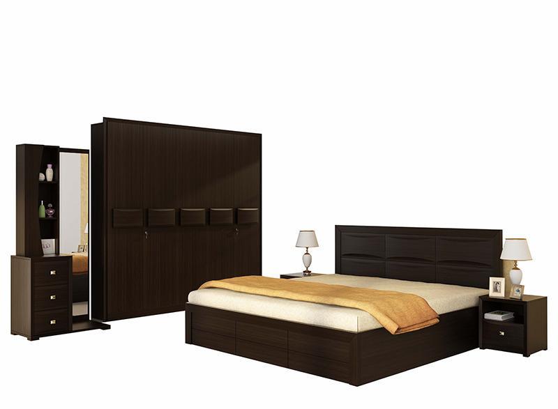 Spacewood Modern Living Helix Bedroom Set in Tusken Wenge Finish