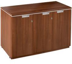 Spacewood Nova Low Height Storage Cabinet With Three Doors In Brown Colour