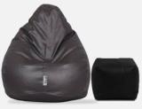 Spacex XXXL Bean Bag With Square Puffy / Stool Ready To Use Filled With Beans Teardrop Bean Bag