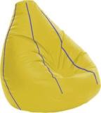 Spacex XXXL Punch Yellow With Blue Piping Teardrop Bean Bag With Bean Filling