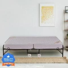 Springtek Folding Rollaway Bed with 6 inches Mattress Metal Single Bed