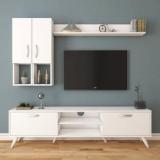 Spyder Craft Matte Finish M35 TV Unit with Wall Shelf Wall Mounted Engineered Wood TV Entertainment Unit