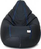 Star XXL Black With Royal Blue Piping Teardrop Bean Bag With Bean Filling