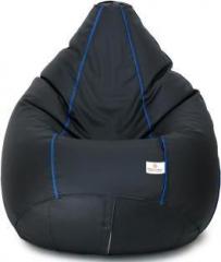 Star XXL Black with Royal Blue Piping Teardrop Bean Bag With Bean Filling