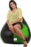 Star XXL Classic Black And Neon Green Teardrop Bean Bag With Bean Filling