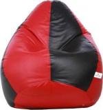 Star XXL Classic Black And Red Teardrop Bean Bag With Bean Filling